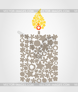 Burning candle - vector clipart