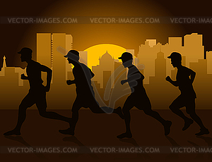 Jog on city - vector clipart