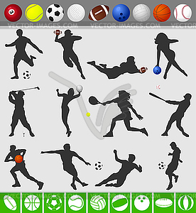 Спорт с мячом - векторное изображение