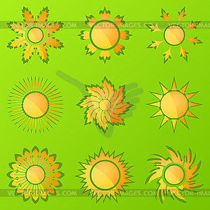 Sun icons - vector clipart