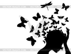 Butterflies of head - vector image