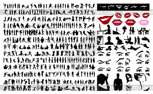 Collection of people silhouettes - vector clip art