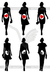 Fashion of pregnant women - vector image