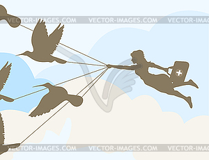 Flight of doctor - vector clipart