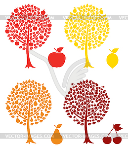 Fruit trees - vector clip art