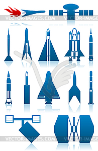 Иконы ракеты - векторизованное изображение