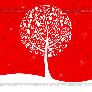 Musical tree - color vector clipart