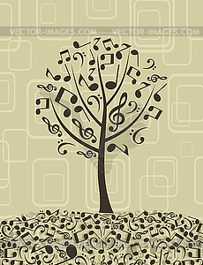 Musical tree - vector clip art