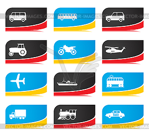 Transport buttons - vector image