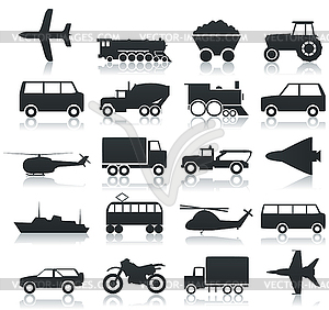 Transport icons - vector clipart