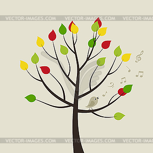 Tree bird - vector clipart