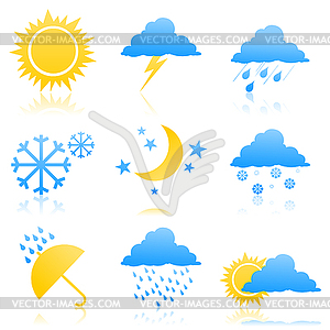 Weather icons - vector clipart
