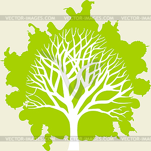 White tree - color vector clipart