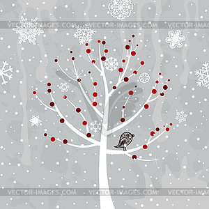 Winter tree - vector clipart