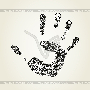 Hand office - color vector clipart