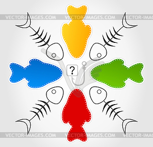 Question of fishes - vector image