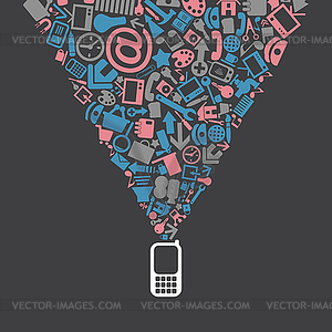 Телефон - изображение в векторе / векторный клипарт
