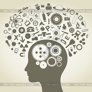 Science head - vector clipart