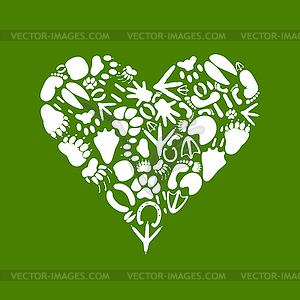 Heart of an animal - color vector clipart