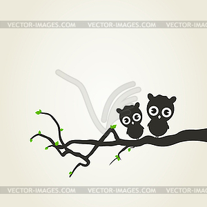 Small owls - royalty-free vector clipart