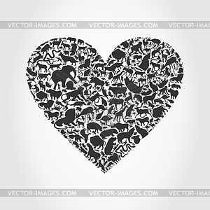 Heart animal - vector clipart / vector image