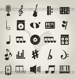 Musical icons - vector clip art