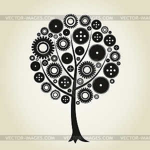 Tree gear wheel - vector clip art