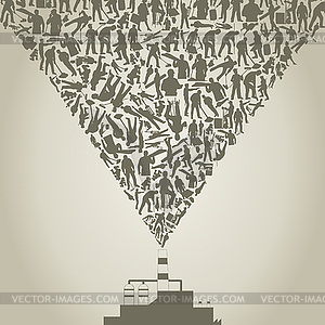 Factory of people - vector EPS clipart