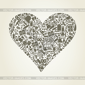 Art heart - vector image