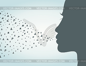 Birds of lips - vector clipart