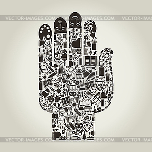 Hand art - vector clip art