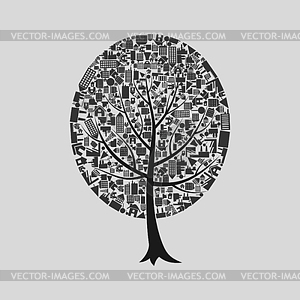 Tree house - vector clip art