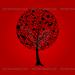 Tree weapon - royalty-free vector clipart