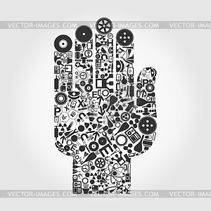 Hand of science icons - vector clip art