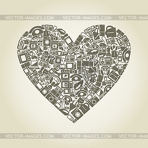 Heart electronics - vector clip art