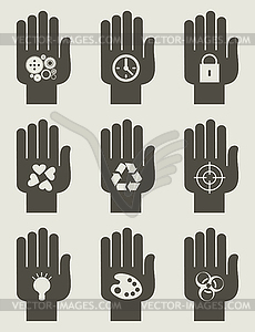 Set of hands - vector clipart