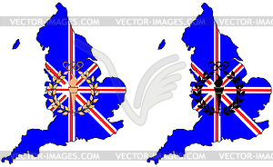 Olympic symbols in front of UK map - color vector clipart