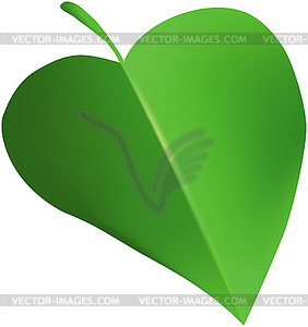 Green heart like leaf - vector image