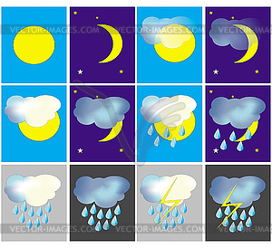 Weather icons - vector clip art