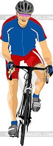 Man with sport bicycle. - vector clipart