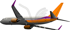 Passenger Airplane on air. - vector image