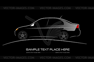 White silhouette of car. - vector clip art