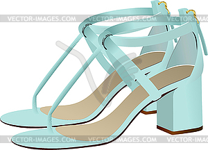 Fashion woman light blue shoes. - royalty-free vector image