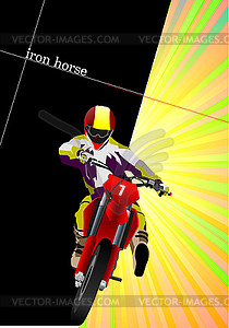 Abstract background with motorcycle - color vector clipart