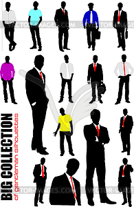 Big collection of gentlemen in office - vector clipart