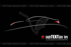 White silhouette of car - vector image