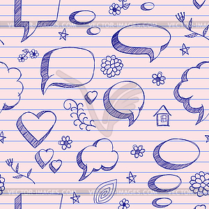 Speech bubbles sketch pattern - vector image