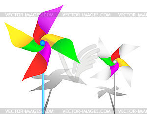 Colorful windmill toy - royalty-free vector clipart