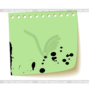 Paper sheet with ink - vector clipart