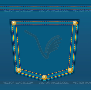 Back pocket of jeans - vector image